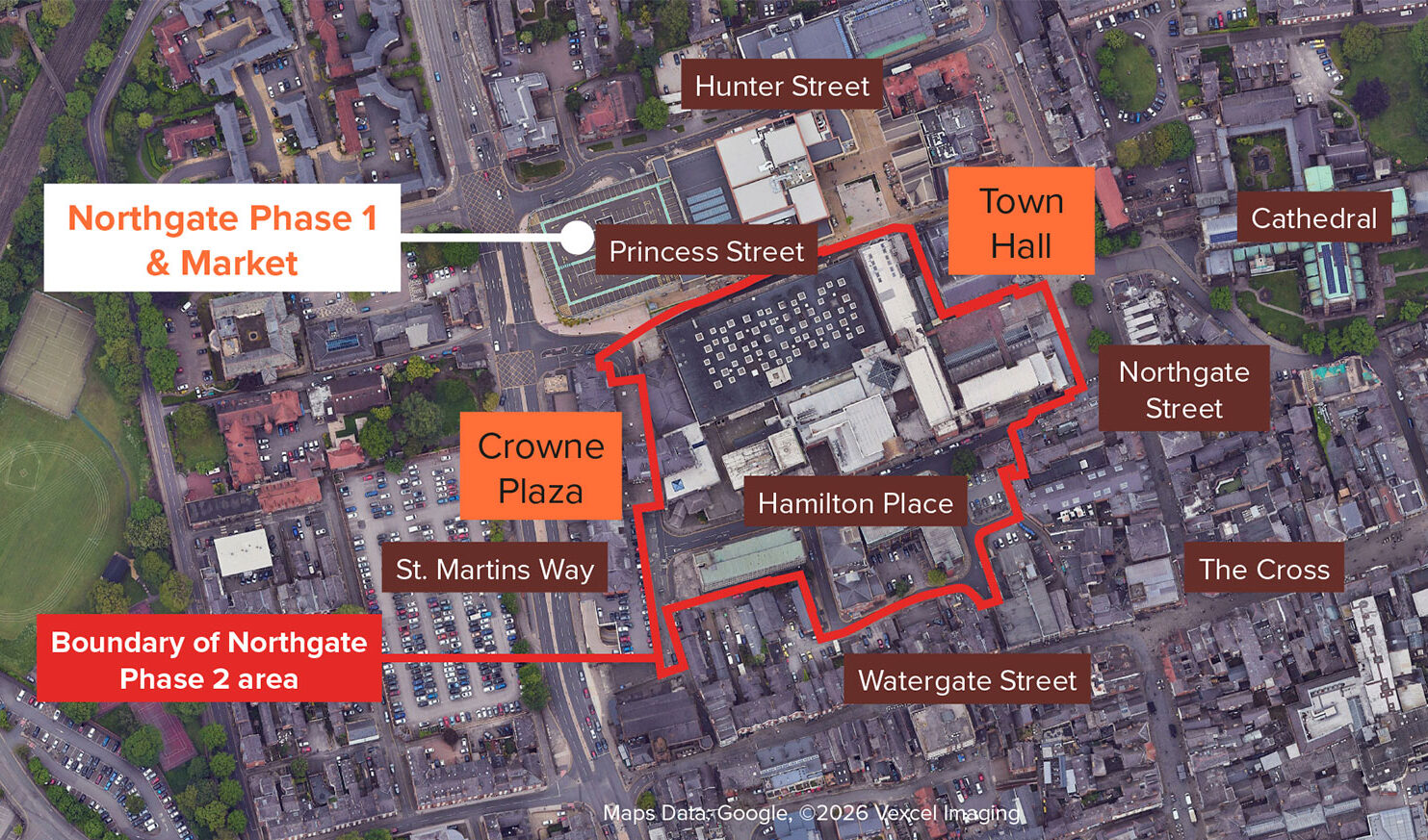 aerial photograph of the site